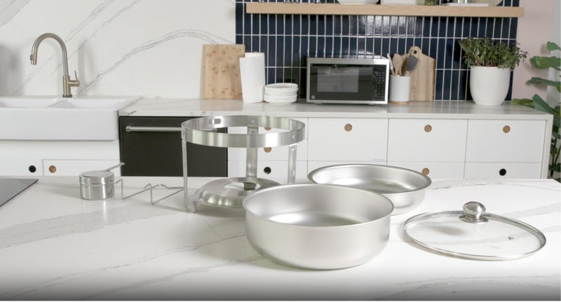 Alpha Living Chafing Dish Buffet Set of 2 – Complete Stainless Steel Chaffe Buffet Set with Glass Lids, Chafing Fuel Holder – Elegant and Practical Warmer Trays for Buffet, Wedding, Catering Supplies - Image 4