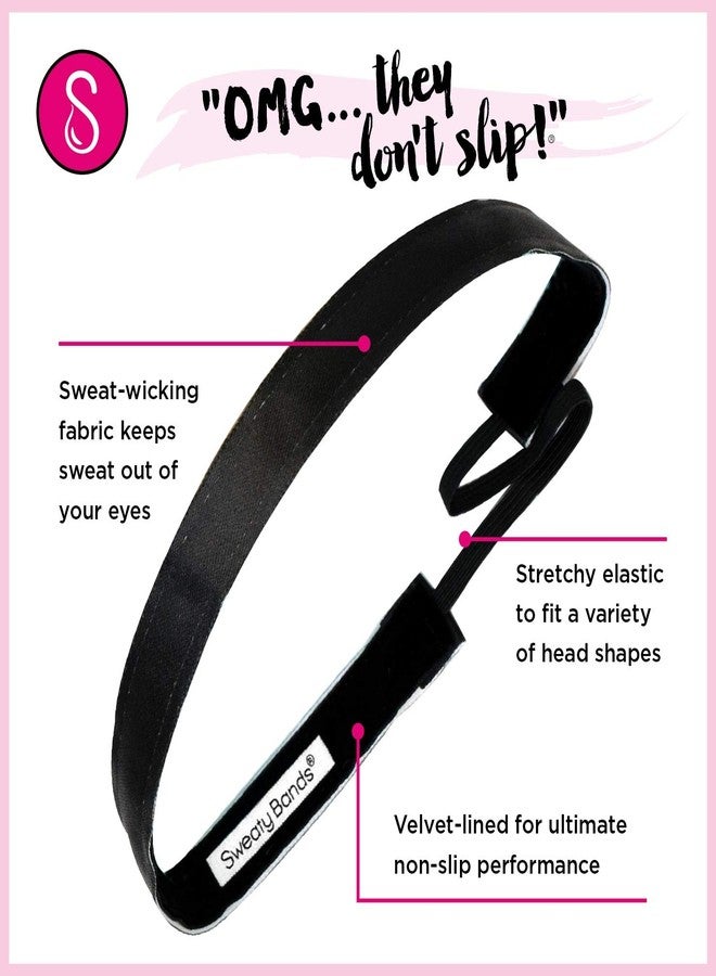 Sweaty Bands Womens Girls Headband - Non-Slip Velvet-Lined Sports Hairband - Love Triangle Multi 1-Inch - Image 3