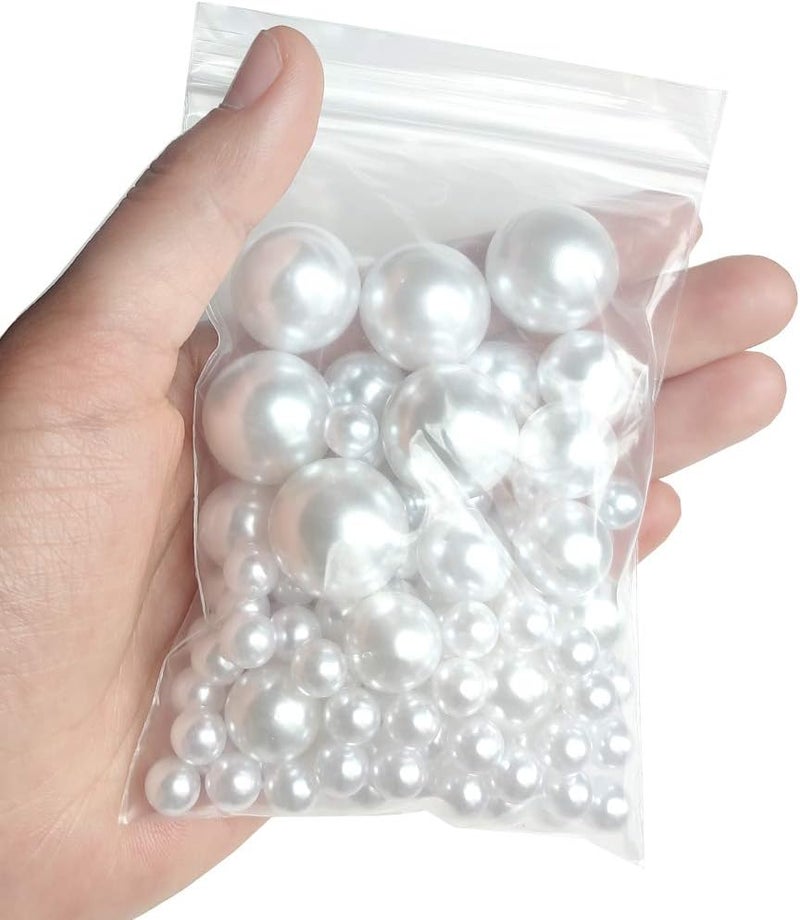 Cymtoo Lifestyle-cat 104pcs Mixed Size Pearls Beads No Holes 8mm, 14mm, 20mm Pearls for Vase Filler, Table Scatter, Wedding, Birthday Party, Home Decoration (White) - Image 5