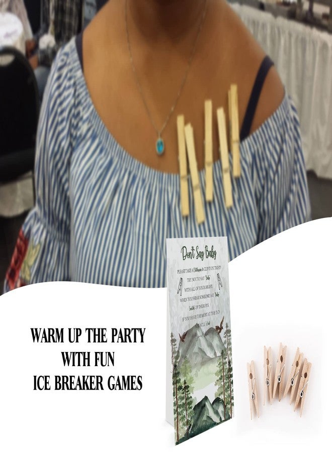 GNATV Adventure Don't Say Baby Game (1 Sign And 50 Mini Natural Clothespins） Don't Say Baby Baby Shower Game, Baby Shower Decorations, Baby Shower Games Gender Neutral, Forest Mountain Baby Shower (DS09) - Image 4