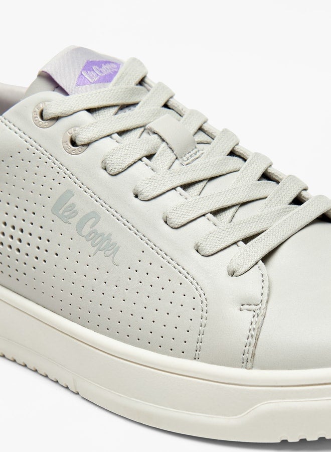 Women's Low Ankle Sneakers with Lace-Up Closure