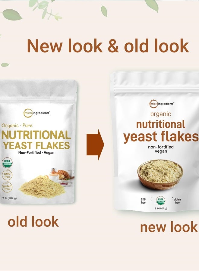 Micro Ingredients رقائق الخميرة الغذائية العضوية غير المدعمة، 2 باوند | غنية بالبروتين النباتي، وفيتامينات ب وبيتا-غلوكان | مناسبة للكيتو، بديل جبن خالي من الألبان، غير معدلة وراثيًا، خالية من الغلوتين - Image 4