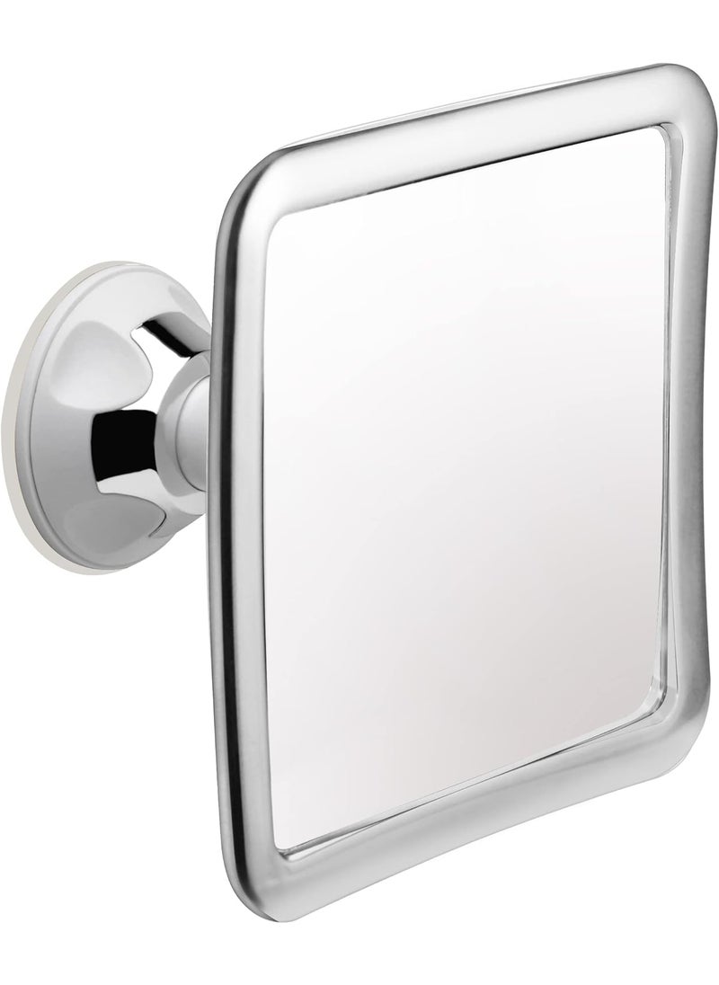 Mirrorvana MIRRORVANA Fogless Shower Mirror for Shaving with Upgraded Suction, Anti Fog Shatterproof Surface and 360° Swivel, No Magnification, 6.3" x 6.3" (Chrome) 