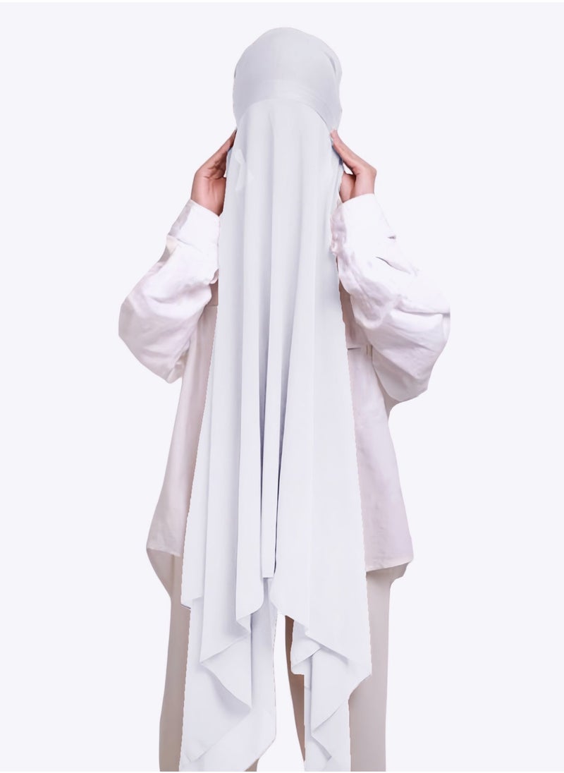 Perfectory - Chiffon Instant Hijab for Women Muslim Under Scarf Tube Cap, Headscarf Turban Wrap- White - Image 1