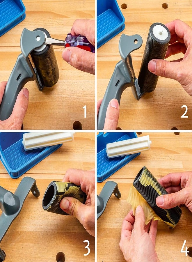 ROCKLER 5” Wood Glue Roller-Thermoplastic Rubber Roller w/Silicone Rest &ABS Handle -Detachable Glue Applicator Roller for Easy Cleaning & Storage -Woodworking Roller for Butcher Blocks, Workbench Tops &More - Image 3