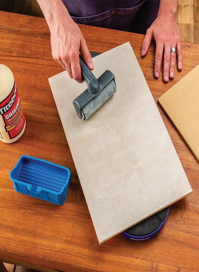 ROCKLER 5” Wood Glue Roller-Thermoplastic Rubber Roller w/Silicone Rest &ABS Handle -Detachable Glue Applicator Roller for Easy Cleaning & Storage -Woodworking Roller for Butcher Blocks, Workbench Tops &More - Image 2