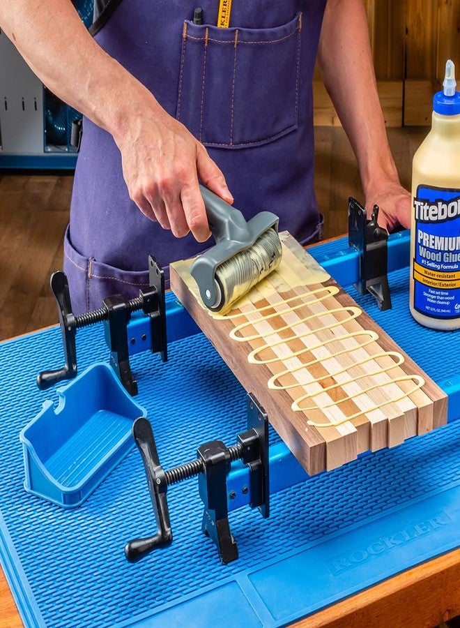 ROCKLER 5” Wood Glue Roller-Thermoplastic Rubber Roller w/Silicone Rest &ABS Handle -Detachable Glue Applicator Roller for Easy Cleaning & Storage -Woodworking Roller for Butcher Blocks, Workbench Tops &More - Image 4