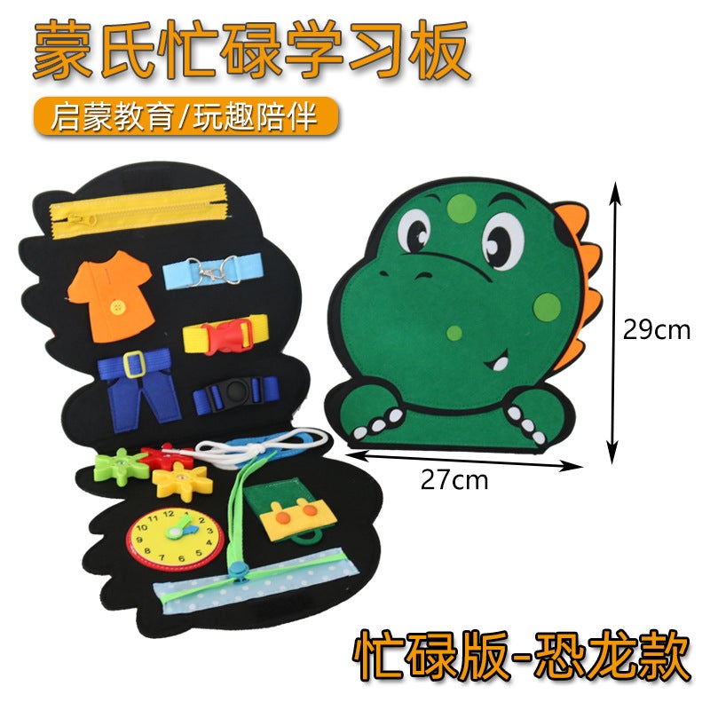 Early Education Children'S Enlightenment Puzzle Felt Early Education Board Learning Board Montessori Dinosaur Felt Learning Board Busy Board - Image 5