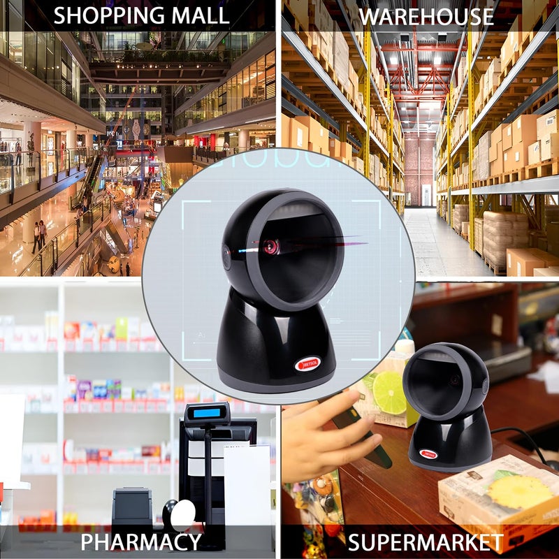 REXSOL PD-3000+ Omni Directional 1D/2D Presentation Barcode Scanner BIS Approved USB Optical Laser High Speed Wired Reader for Warehouse Supermarket POS System (1 Pc) - Image 5