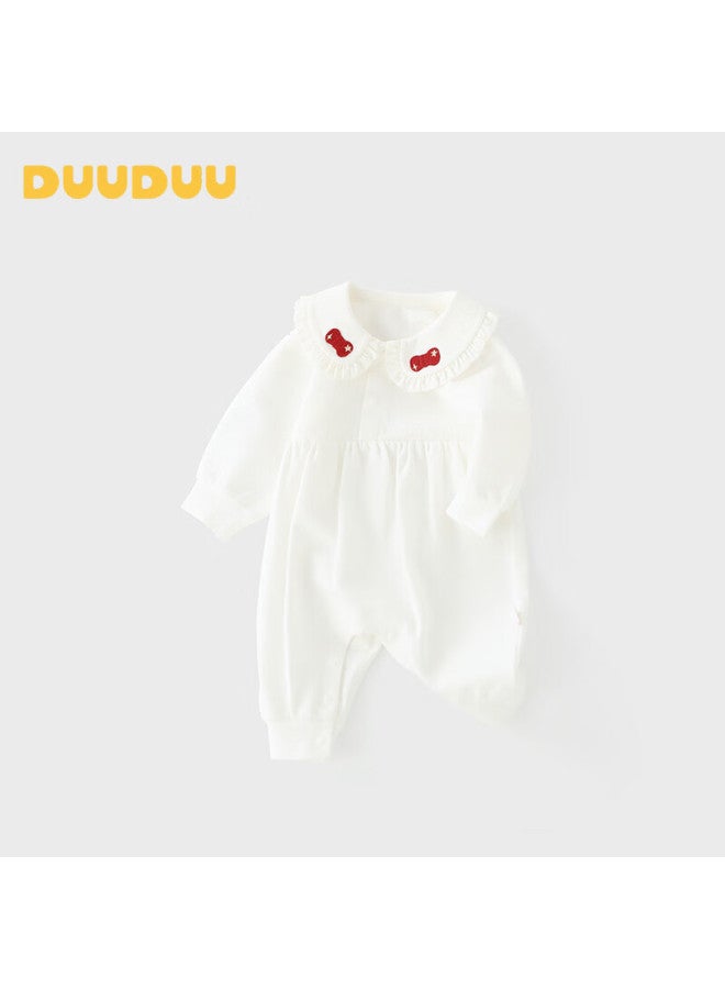 Duuduu Baby Girl Clothes, New Style Onesie Romper, Newborn Lapel Jumpsuit, Outdoor Autumn Outfit - Image 2