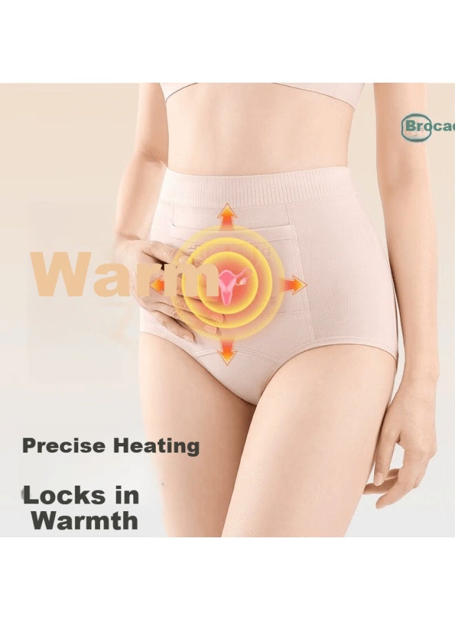 Jindu Women's Pocket Warm Palace Cotton High-waist Underwear With Pouch For Heat Pack, Waist And Belly Warmer, Winter Thermal Underwear - Image 4