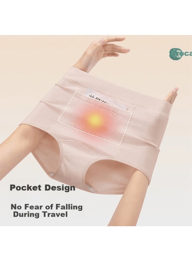 Jindu Women's Pocket Warm Palace Cotton High-waist Underwear With Pouch For Heat Pack, Waist And Belly Warmer, Winter Thermal Underwear - Image 3