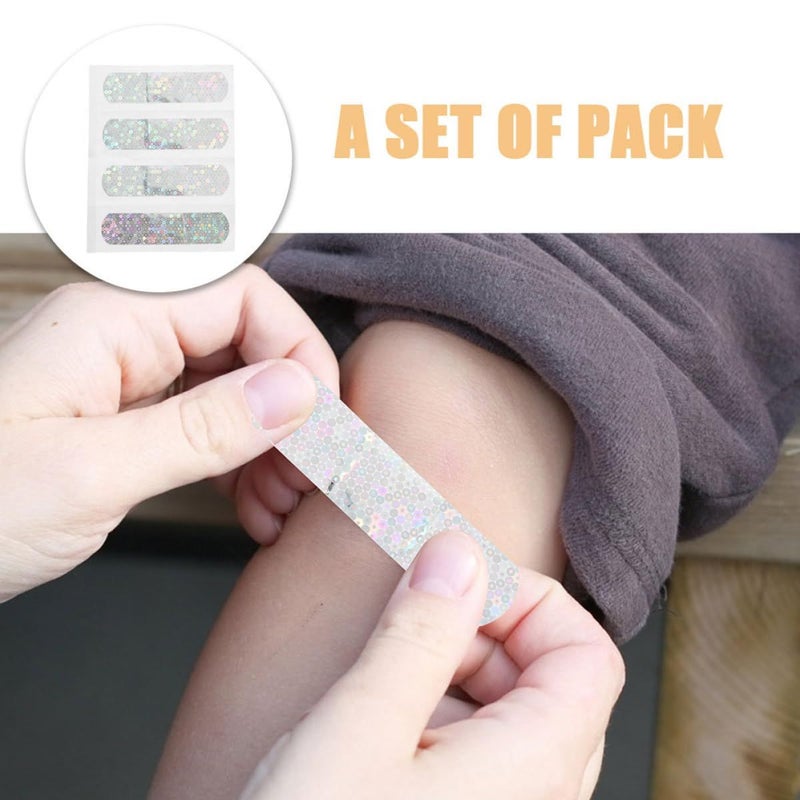 50 Pcs Waterproof Glitter Bandages for Kids Adults Colorful Holographic Adhesive Patches Flexible 72x19mm Nightlight Dressing for Sports - Image 4