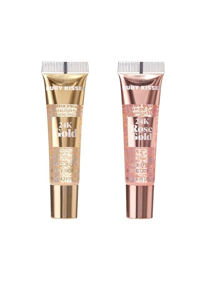 Ruby Kisses 24K Gold Oil Lip Gloss (3 Count, Gold) - Image 4