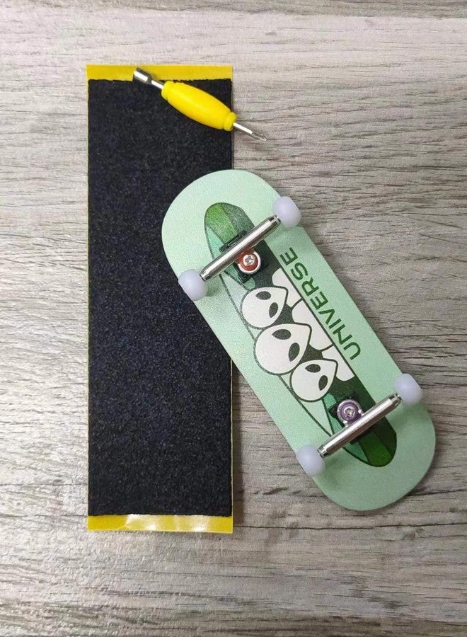 LEEFAI Professinal Fingerboard Complete 34mmx96mm Maple Wood 5 Layers Wood UV Printing Alien Deck-The Beginner Board with Professional Single AxleTrucks and Ball Bearing Wheels - Image 4