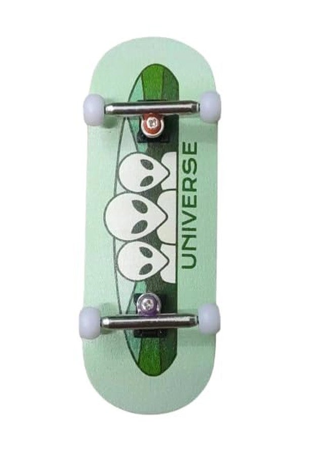 LEEFAI Professinal Fingerboard Complete 34mmx96mm Maple Wood 5 Layers Wood UV Printing Alien Deck-The Beginner Board with Professional Single AxleTrucks and Ball Bearing Wheels - Image 2