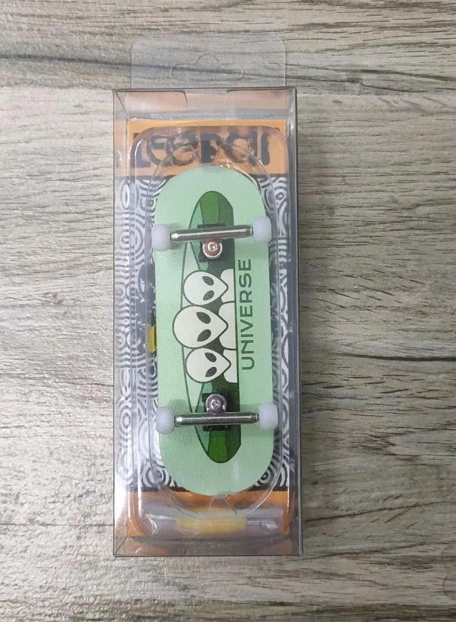 LEEFAI Professinal Fingerboard Complete 34mmx96mm Maple Wood 5 Layers Wood UV Printing Alien Deck-The Beginner Board with Professional Single AxleTrucks and Ball Bearing Wheels - Image 3