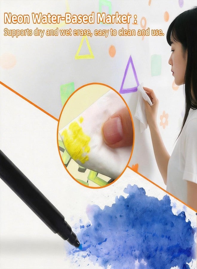 Lumiboard 9 Color Neon Paint Markers for LED Note Board with Colors, Fluorescent Ink Design, Erasable Markers for LED Writing Boards, Best Gift for Kids - Image 5
