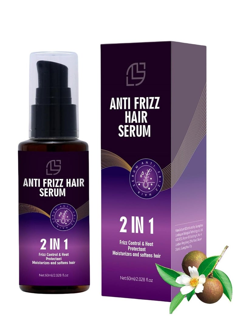 لانثوم Anti-Torizz Hair Serum, مصل أنيق ولمعان بقوة إضافية للتحكم في التجعد، علاج مقاوم للرطوبة لشعر ناعم وكثيف، واقي من الحرارة، 2 أونصة - Image 1