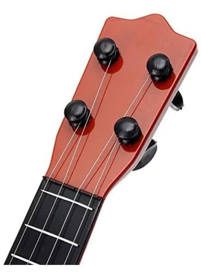 Guitar Toy for Kids 4-String Acoustic Music Learning Toys, Musical Instrument Educational Guitar Toy for Beginners Kids Child(Brown) - Image 2