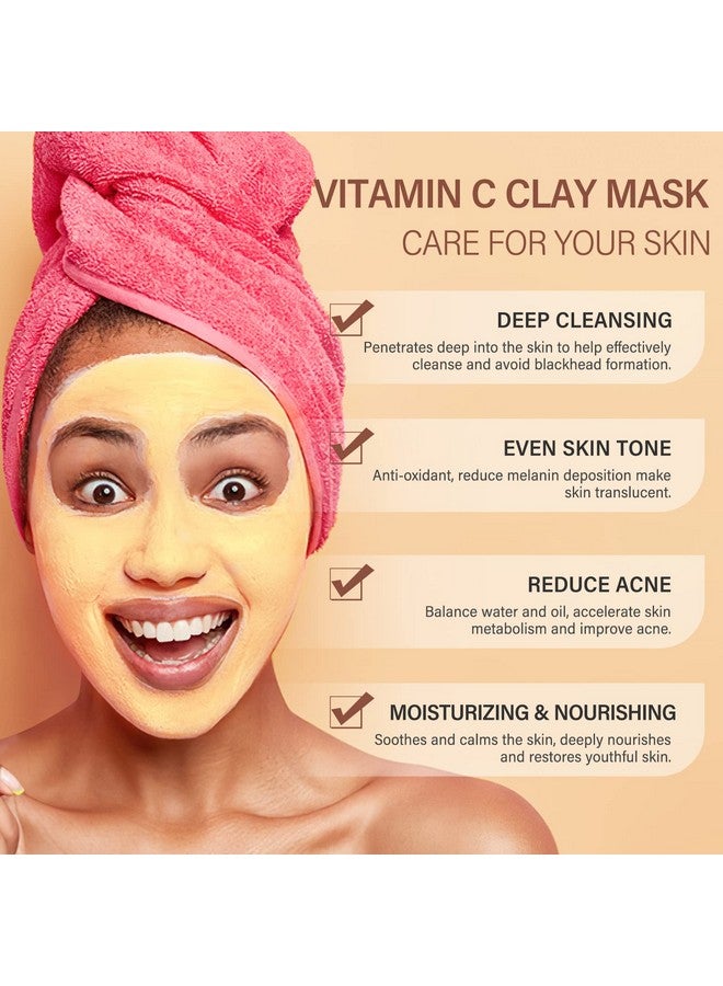POP MODERN.C Turmeric Vitamin C Clay Mask Deep Cleansing Face Mask Skin Care Improve Blackheads Acne Dark Spots and Even out skin tone Facial Mask Control Oil and Refining Pores - Image 2
