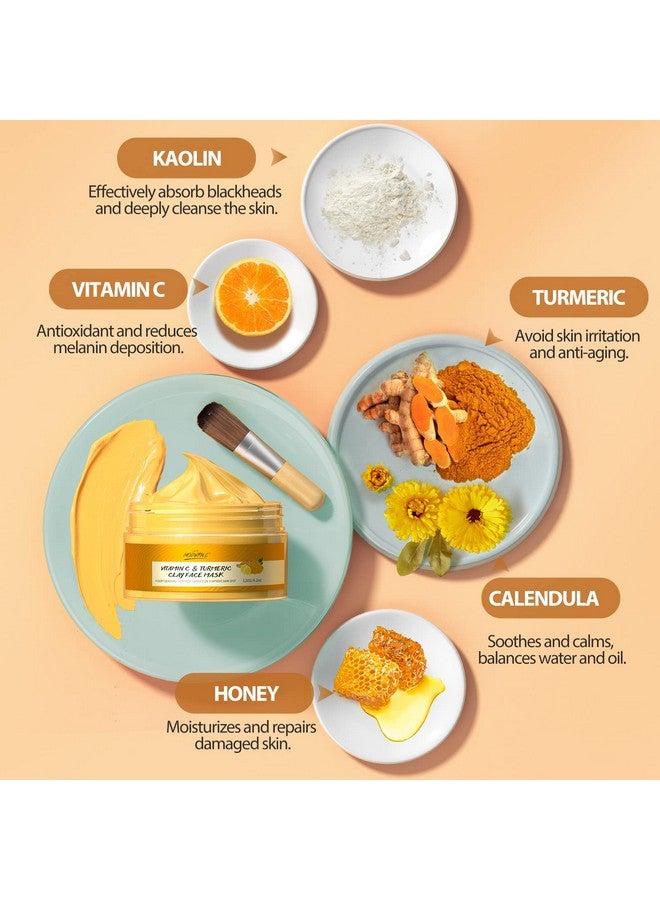 POP MODERN.C Turmeric Vitamin C Clay Mask Deep Cleansing Face Mask Skin Care Improve Blackheads Acne Dark Spots and Even out skin tone Facial Mask Control Oil and Refining Pores - Image 3