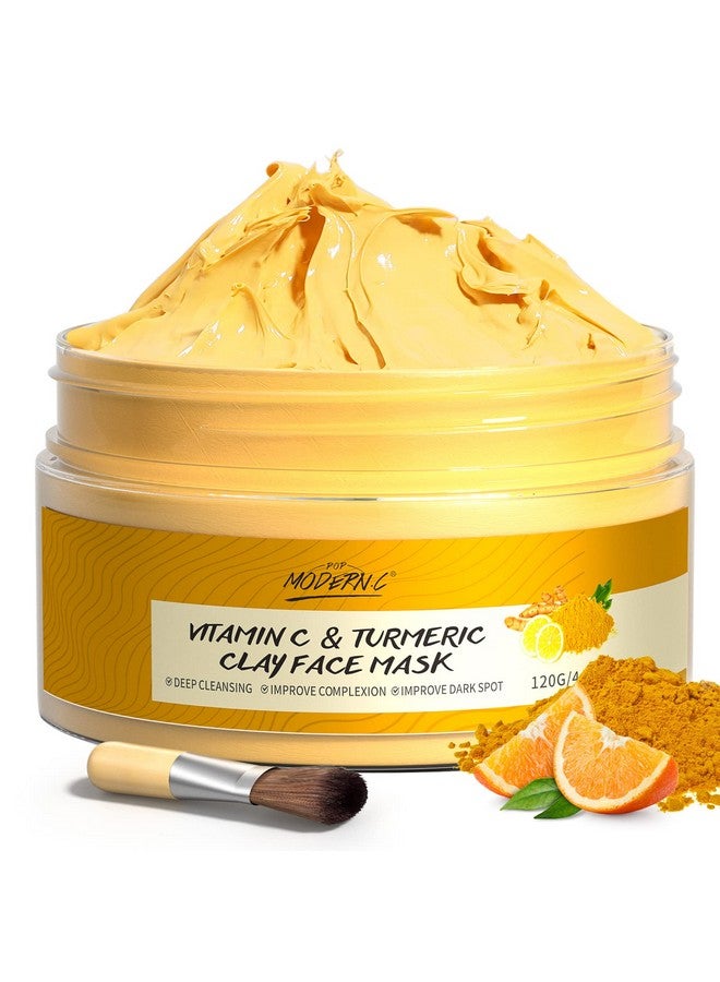 POP MODERN.C Turmeric Vitamin C Clay Mask Deep Cleansing Face Mask Skin Care Improve Blackheads Acne Dark Spots and Even out skin tone Facial Mask Control Oil and Refining Pores - Image 1