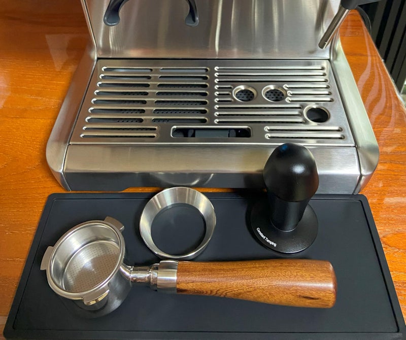 Joytata 51mm Bottomless Portafilter Fits DeLonghi EC680 and EC685 Espresso Machine Stainless Steel Naked Portafilter Along with Double Shot Filter Basket Coffee Bottomless Handle-Wooden - Image 3