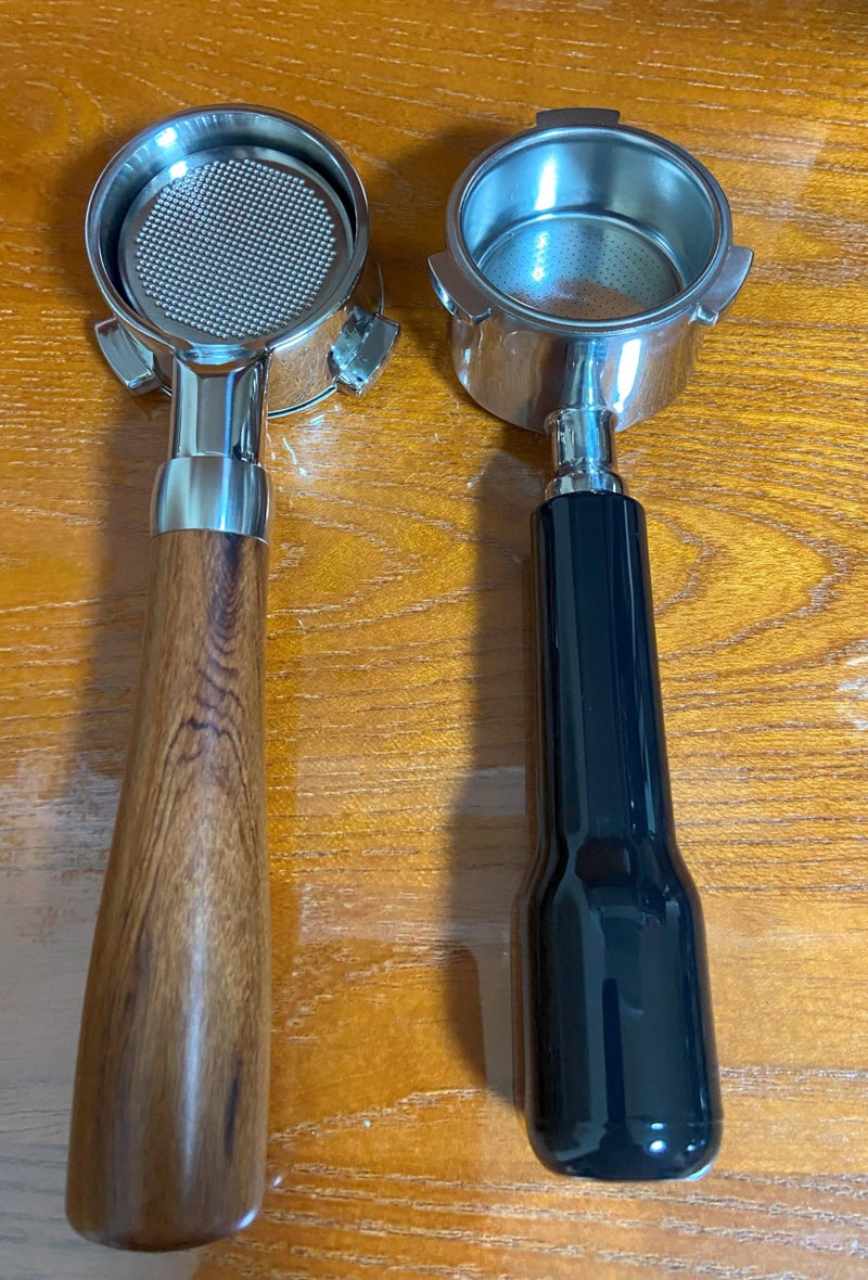 Joytata 51mm Bottomless Portafilter Fits DeLonghi EC680 and EC685 Espresso Machine Stainless Steel Naked Portafilter Along with Double Shot Filter Basket Coffee Bottomless Handle-Wooden - Image 4