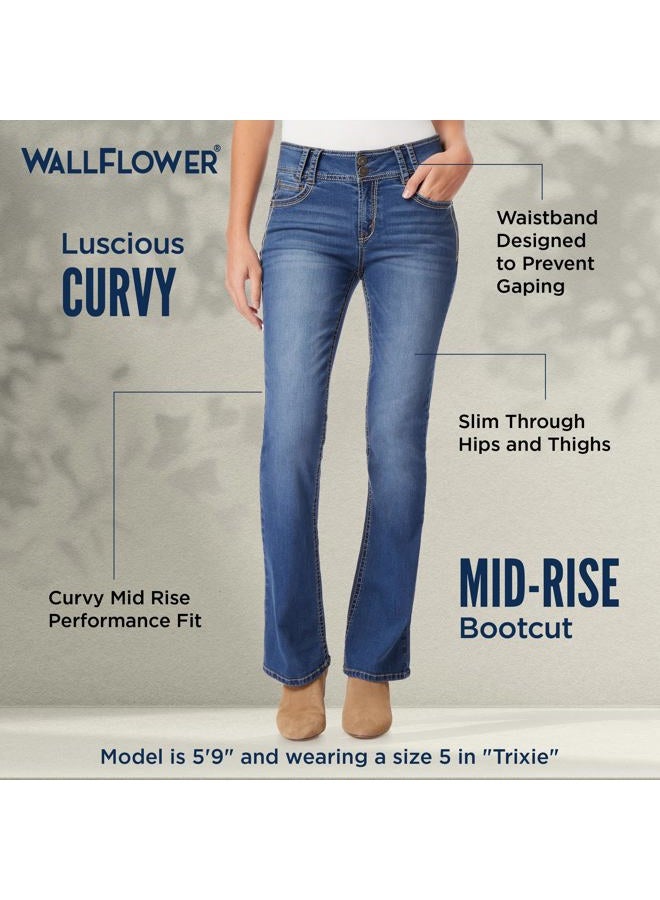 Wallflower Women's InstaStretch Luscious Curvy Bootcut Jeans, Trixie, 15 - Image 4