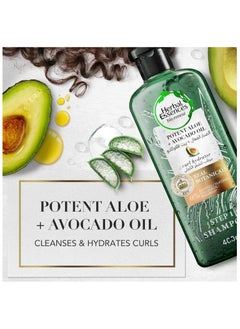 Herbal Essences Sulfate Free Potent Aloe Avocado Oil Curl Hydrating Shampoo and Conditioner 400ml pack of 2  - Image 2