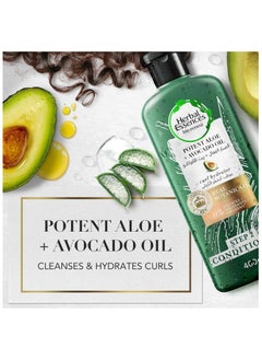 Herbal Essences Sulfate Free Potent Aloe Avocado Oil Curl Hydrating Shampoo and Conditioner 400ml pack of 2  - Image 3