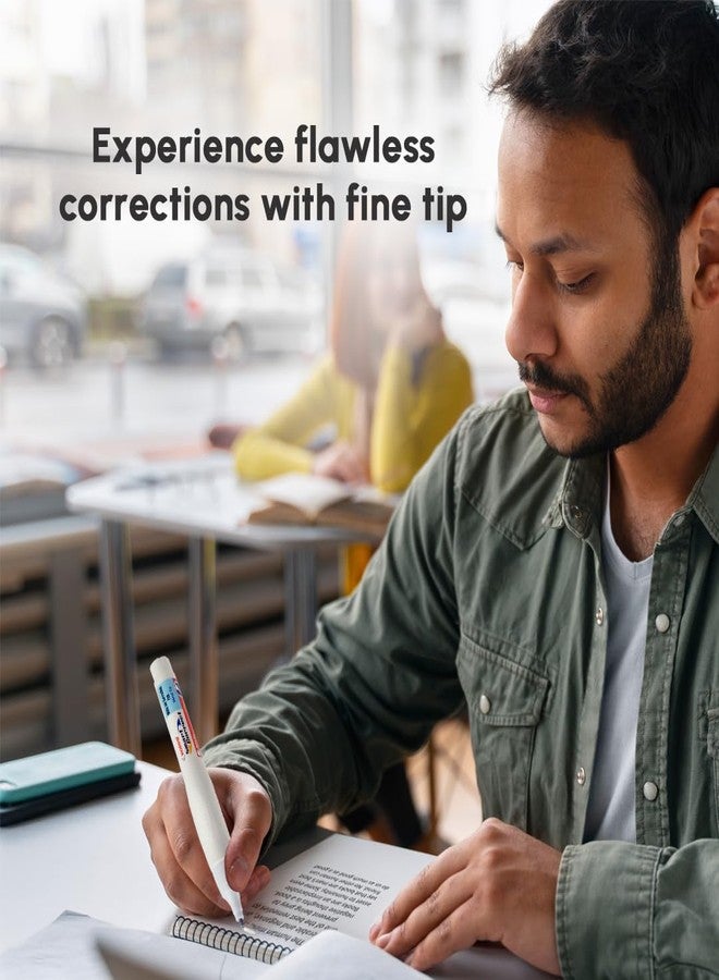 كورس قلم تصحيح الحبر الأبيض الذكي من كوريس - 7 مل | عبوة من 10 أقلام | رأس معدني لدقة عالية | سريع الجفاف، انسيابي، سهل الاستخدام | مثالي للاستخدام في المكتب والمدرسة والمنزل - Image 4