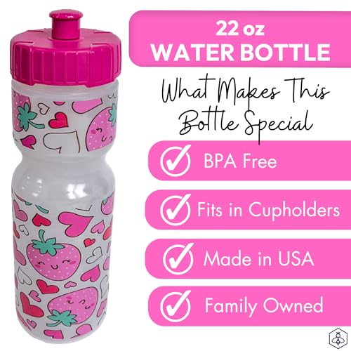 50 Strong 22oz Kids Sports Squeeze Water Bottle for Girls – BPA-Free with Pull Top Cap – Durable & Reusable for School, Sports & Everyday Use – Made in USA - Image 3