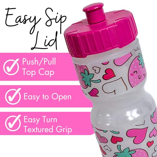 50 Strong 22oz Kids Sports Squeeze Water Bottle for Girls – BPA-Free with Pull Top Cap – Durable & Reusable for School, Sports & Everyday Use – Made in USA - Image 4