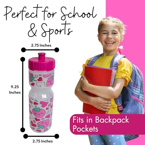 50 Strong 22oz Kids Sports Squeeze Water Bottle for Girls – BPA-Free with Pull Top Cap – Durable & Reusable for School, Sports & Everyday Use – Made in USA - Image 5