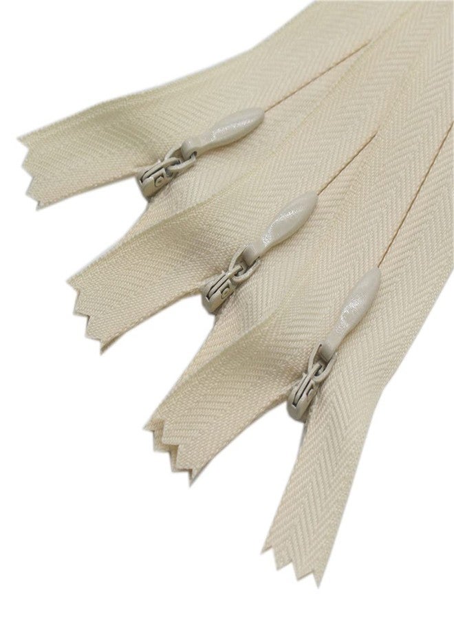 YaHoGa 10pcs 22 Inches Invisible Zippers Conceal Zippers for Sewing, Dress, Garments, Clothes, Pillow, Tailor, Craft (Beige, 22") - Image 1