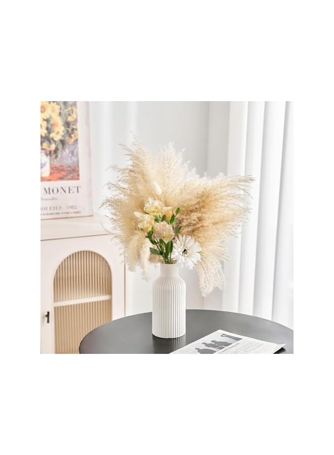 The Bros White Ceramic Flower Vase, Vase Minimalist Modern Home Decor, Vase Matte Finish Vase for Table, Fireplace, Shelf, Mantel, Entryway and Centerpieces - Image 5