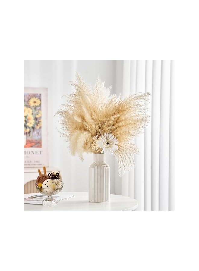 The Bros White Ceramic Flower Vase, Vase Minimalist Modern Home Decor, Vase Matte Finish Vase for Table, Fireplace, Shelf, Mantel, Entryway and Centerpieces - Image 4