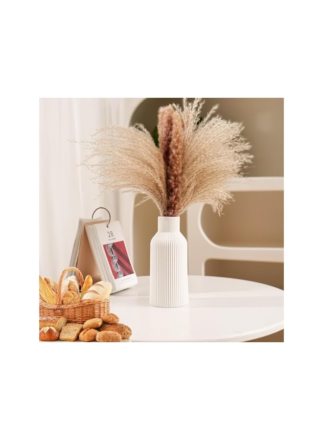 The Bros White Ceramic Flower Vase, Vase Minimalist Modern Home Decor, Vase Matte Finish Vase for Table, Fireplace, Shelf, Mantel, Entryway and Centerpieces - Image 2