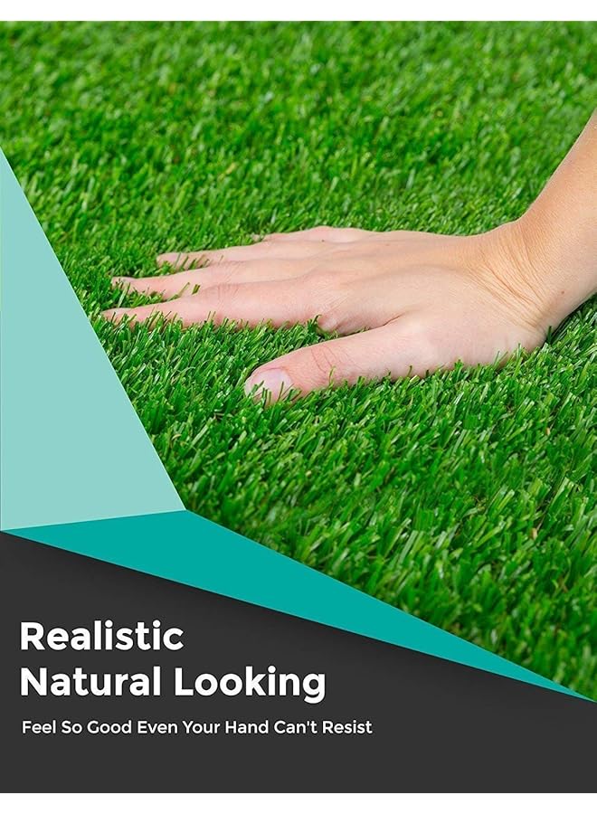 Kuber Industries Artificial Grass Carpet Professional Dog Grass Mat Large Turf Outdoor Rug For Patio Lawn Decoration Portable Trainig Pad 3.3 X 8 Feet Green - Image 4
