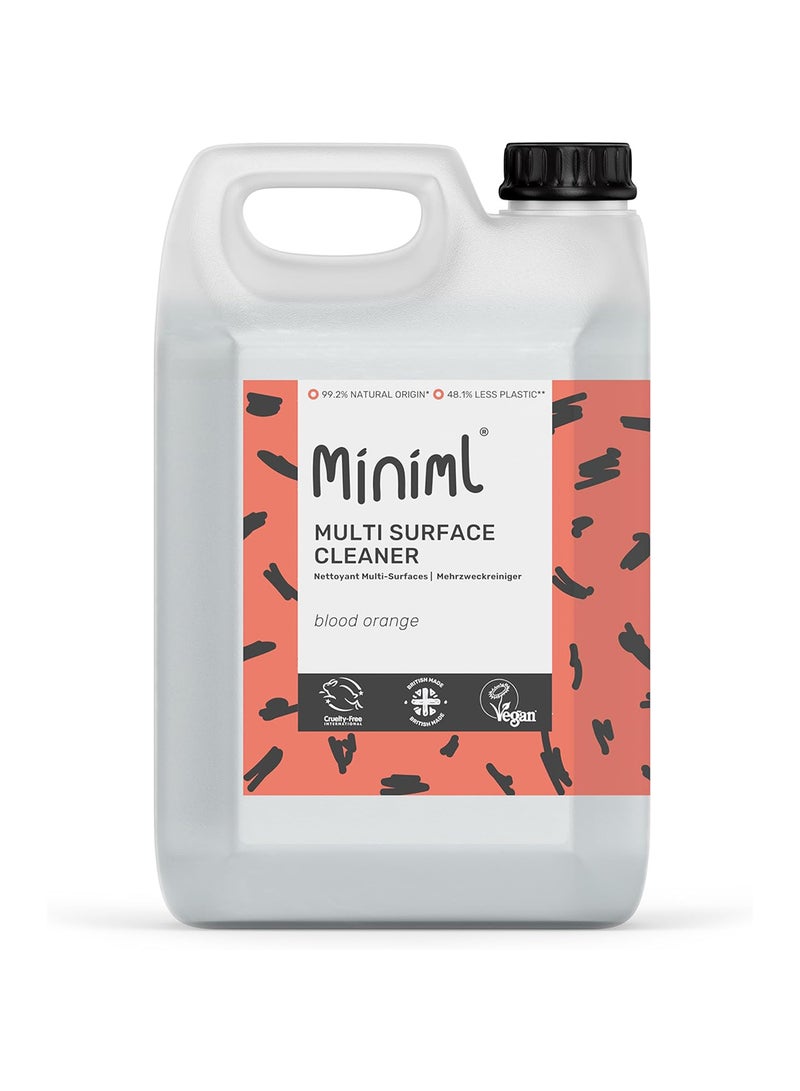 Miniml Eco Multi Surface Cleaner General Purpose Spray 5L Refill – Blood Orange Scented for Cleaning All Surfaces Floors Walls Glass Kitchen Bathroom - Natural Plant Based Vegan Formula & Cruelty Free - Image 1