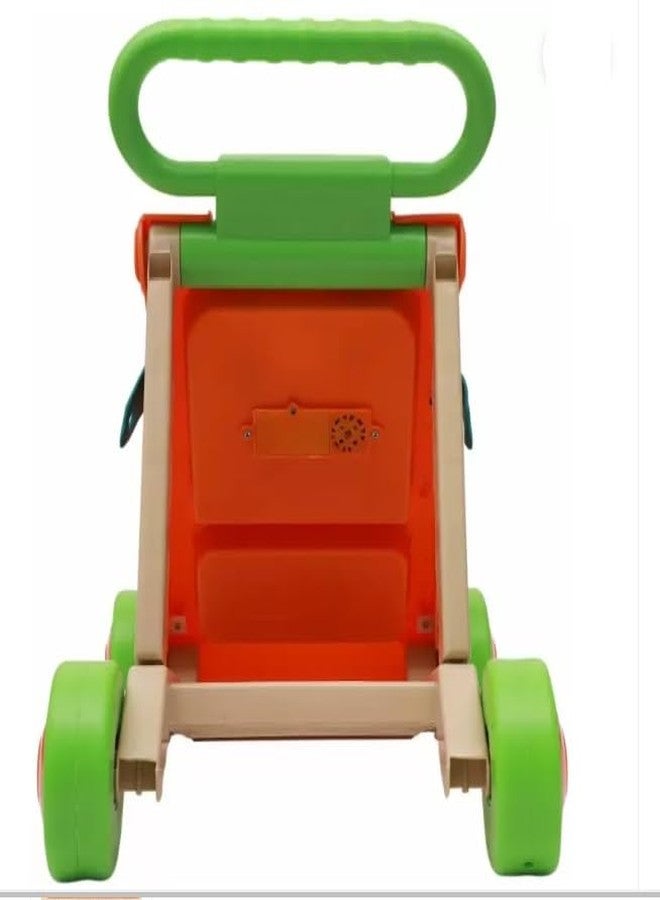 JoyRide Musical Folding Baby Activity Push Walker with Flipping Doors, Turning Gears, and Spinning Panels 4 Colors, Non-Toxic Plastic, Boys Girls 9-18 Months (Orange) - Image 3