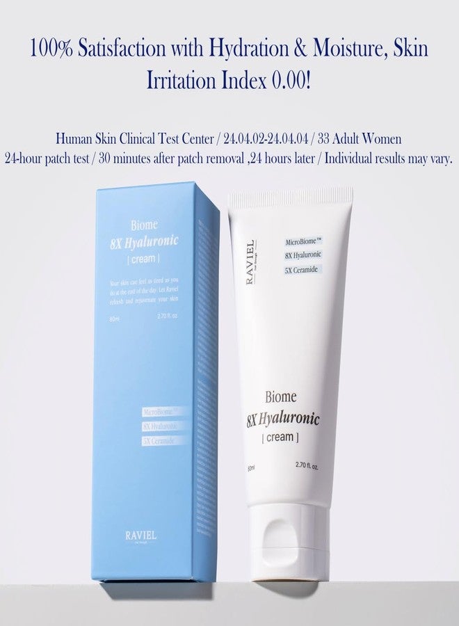 RAVIEL Biome 8X Hyaluronic Cream - Deep Moisture Glow Cream with 5X Ceramide for Inner Hydration, Skin Firmness & Pore-Less Finish, Korean Skincare, 80ml,2.70 fl oz - Image 4