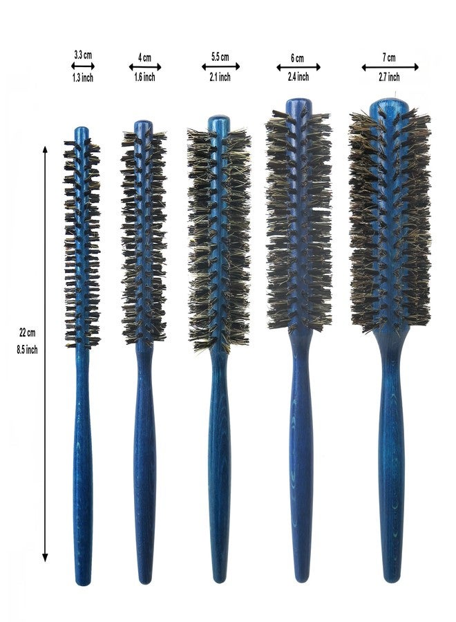 Tredoni 2.8" 100% Natural Boar-Bristle Round Hairbrush - Extra Firm Blow-Dry Hairbrush (70 mm = 2.8 inch) - Image 3