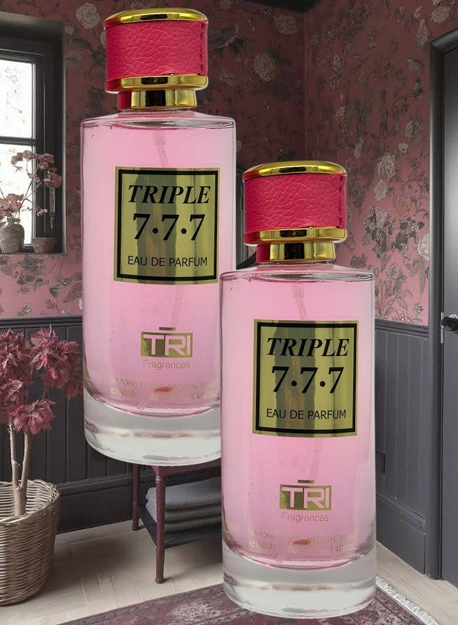 عطور TRI 2 قطع عطر تريبل 777 للنساء 100 مل - Image 1