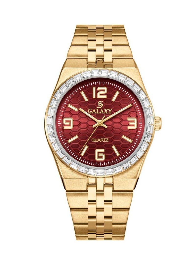 جالاكسي ساعة جالكسي GS-2398 للجنسين، ساعة معصم تناظرية، هيكل من الفولاذ المقاوم للصدأ، تصميم كلاسيكي أنيق، ساعة للارتداء اليومي - Image 1