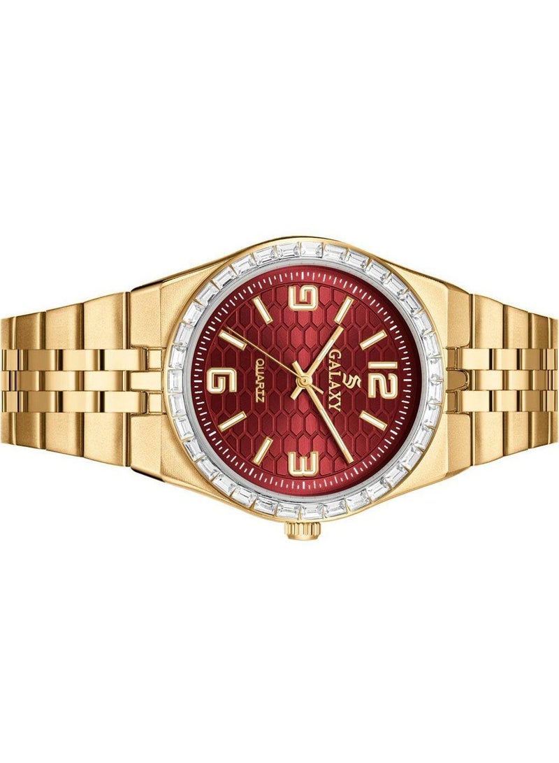 جالاكسي ساعة جالكسي GS-2398 للجنسين، ساعة معصم تناظرية، هيكل من الفولاذ المقاوم للصدأ، تصميم كلاسيكي أنيق، ساعة للارتداء اليومي - Image 3