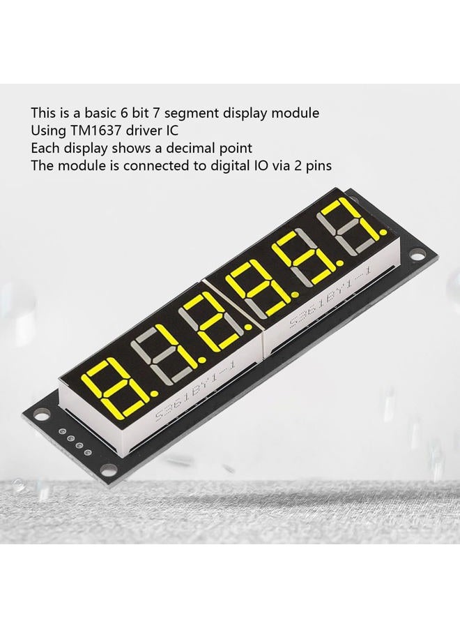 Kadimendium Digital Display Module 0.56in 6 Digit 7 Segment TM1637 Display Tube Digital Segment Tube LED Display Module with Yellow Light Electrician Electrical - Image 5