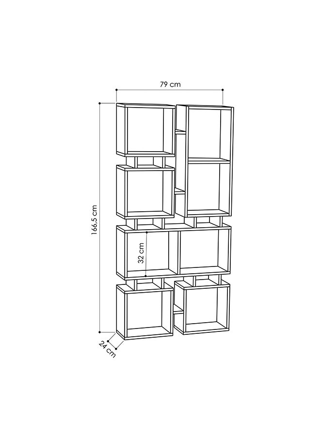 Mourah Home Rail Bookcase No.1 - Dark Grey - 2 Years Warranty  - Image 4